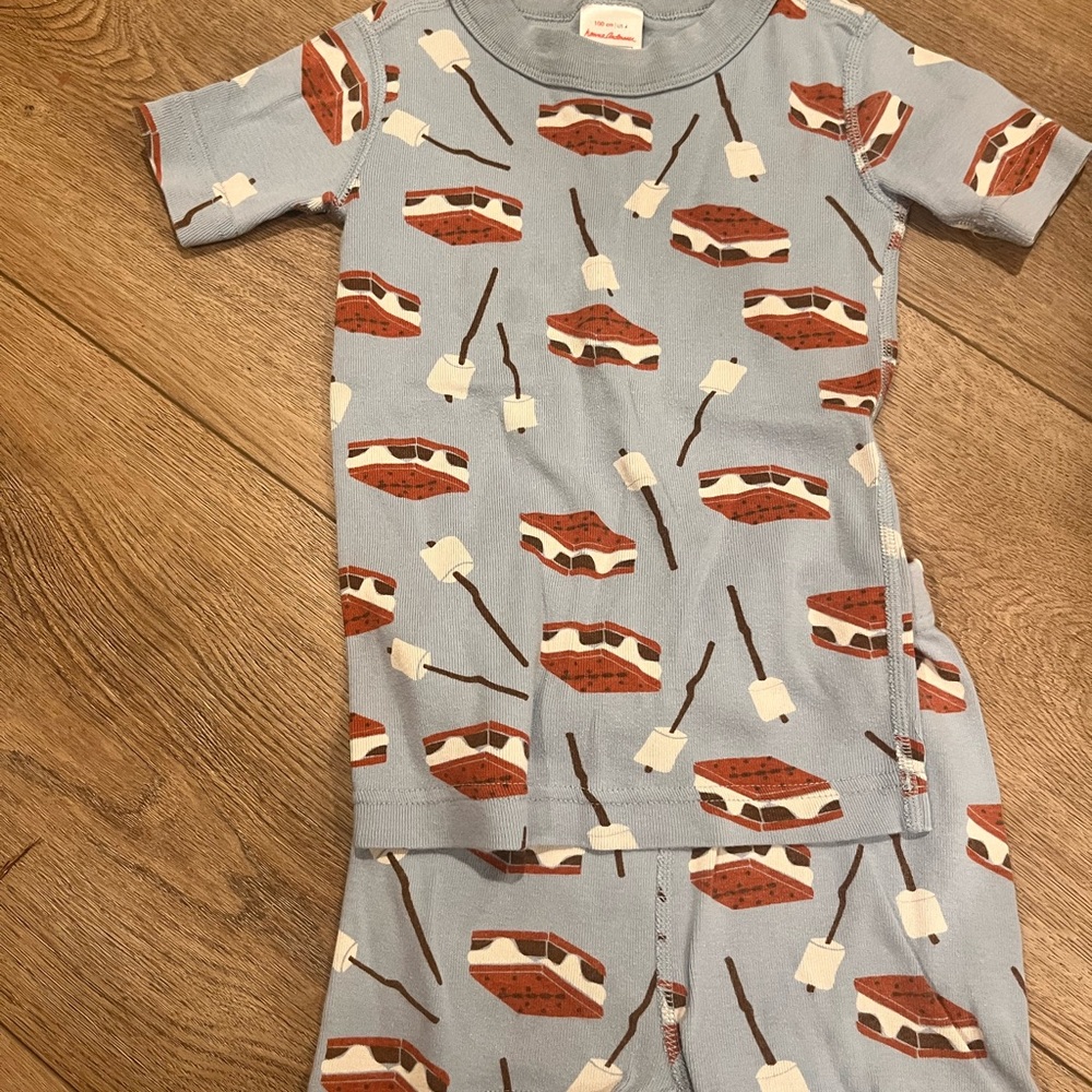 Hanna Andersson Blue and Brown Pajama Sets with Whimsical Print